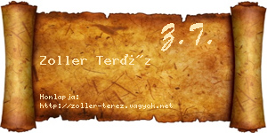 Zoller Teréz névjegykártya